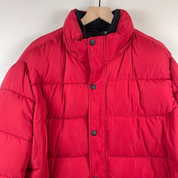 Calvin Klein Puffer Jacket Men's XL Red Alternative Down Full Zip Outdoor Winter - Picture 2 of 12